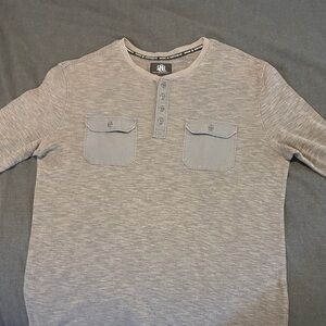 Rock & Republic Gray Long Sleeve Henley/Thermal
